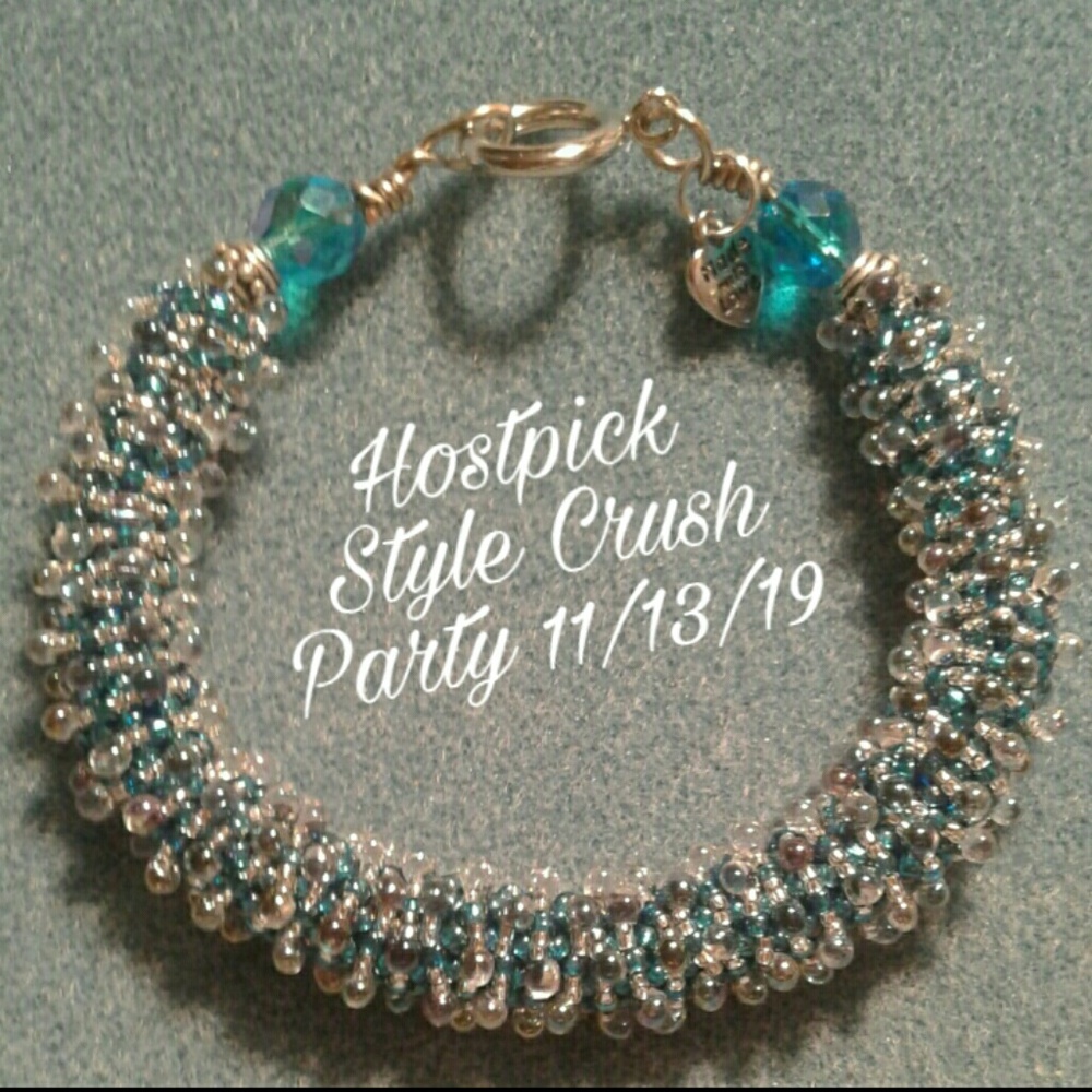 "Caterpillar "beaded and wire bracelet